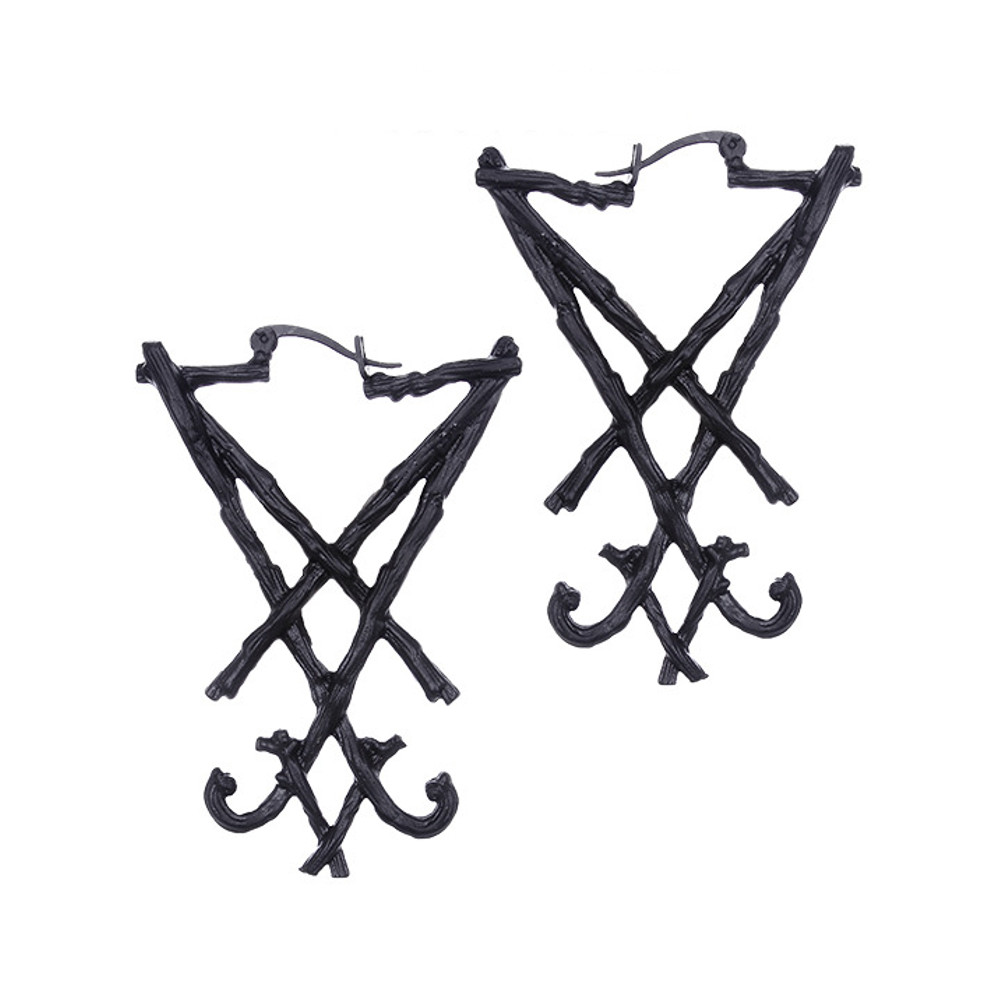 Lucifer sigil earrings black - Gothic, Occult - Restyle